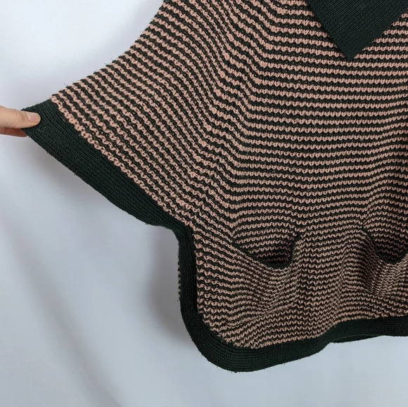 Paul & Joe Sister Anthro. Archer Chunky Stripped Knit Poncho Oversized Sweater 4 - Picture 4 of 10